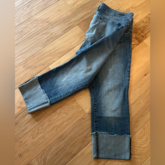 Kut from the Kloth Cameron Straight Leg Rolled Denim Blue Jeans, Sz 20w - Picture 2 of 6